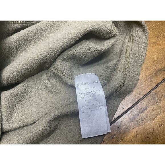Patagonia Sweater Mens Small Olive Green 1/4 Zip Fleece Outdoor - Picture 8 of 10